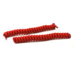Lacets élastique à spirales torsadés rouges pour chaussures