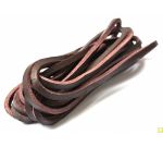 Lacets pour chaussures bateaux en cuir carré marron foncé