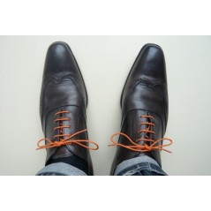Lacets pour chaussures fins cirés 75cm - Orange