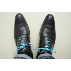 Lacets fins cirés 75cm - Turquoise