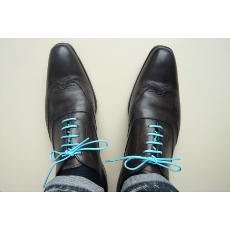 Lacets fins cirés 75cm - Turquoise