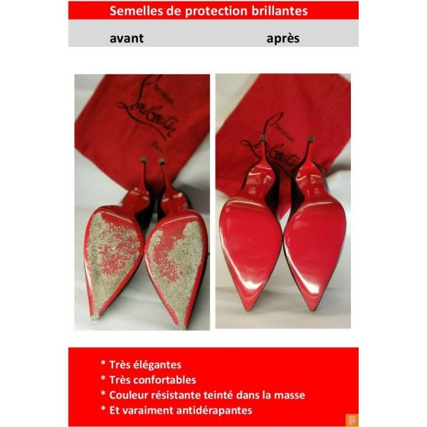 Christian Louboutin Semelles de protection rouges brillantes