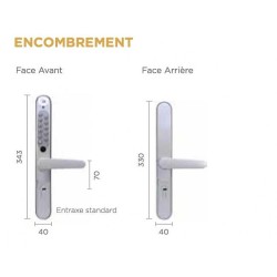 Serrure garniture contrôle d'accès à code électronique