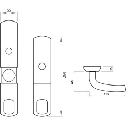 Garniture de porte blindée avec protége cylindre magnétique