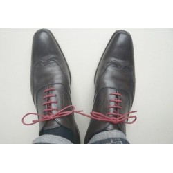 Lacets pour chaussures fins cirés 75cm - Aubergine