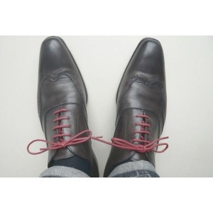 Lacets pour chaussures fins cirés 75cm - Aubergine