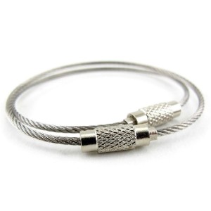 Anneaux porte clés cable acier inoxidable