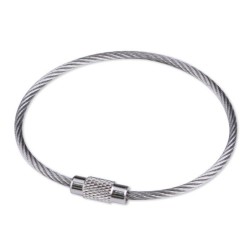 Anneaux porte clés cable acier inoxidable