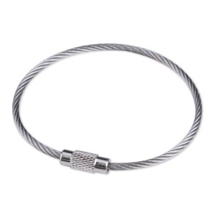 Anneaux porte clés cable acier inoxidable