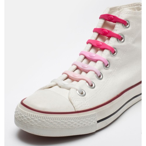 Lacets élastiques silicone mix rose Lacets élastiques silicone mix rose