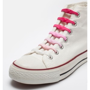 Lacets élastiques silicone mix rose