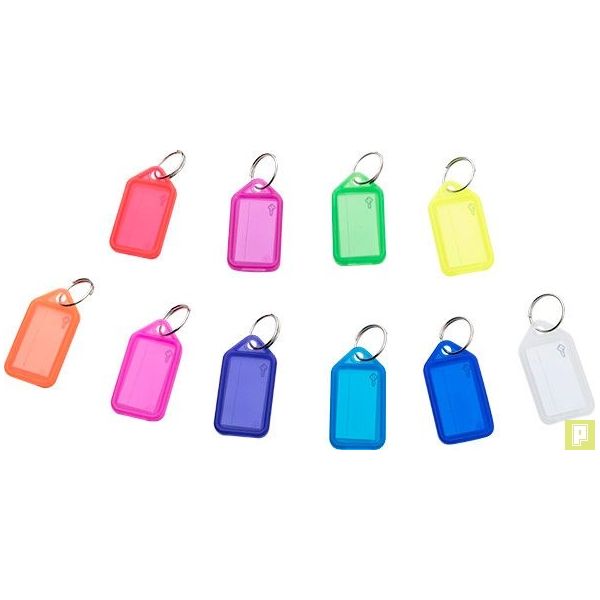 LOT DE 6 PORTE CLES AVEC ETIQUETTES - COULEURS