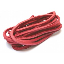 Lacets pour chaussures bateaux en cuir carré rouge
