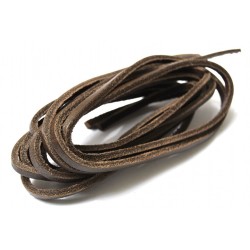 Lacets pour chaussures bateaux en cuir carré marron foncé