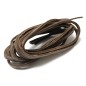 Lacets pour chaussures bateaux en cuir carré marron foncé