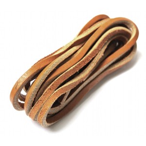 Lacets pour chaussures bateaux en cuir carré marron clair
