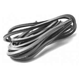 Lacets pour chaussures bateaux en cuir carré gris 