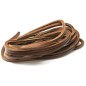 Lacets pour chaussures bateaux en cuir carré marron moyen