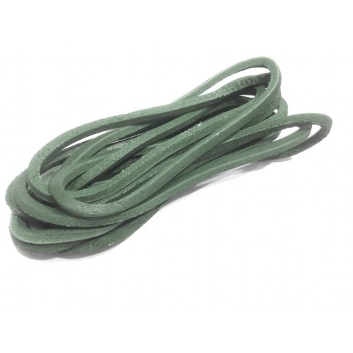 Lacets pour chaussures bateaux en cuir carré vert foncé