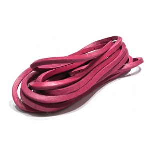 Lacets pour chaussures bateaux en cuir carré fuschia