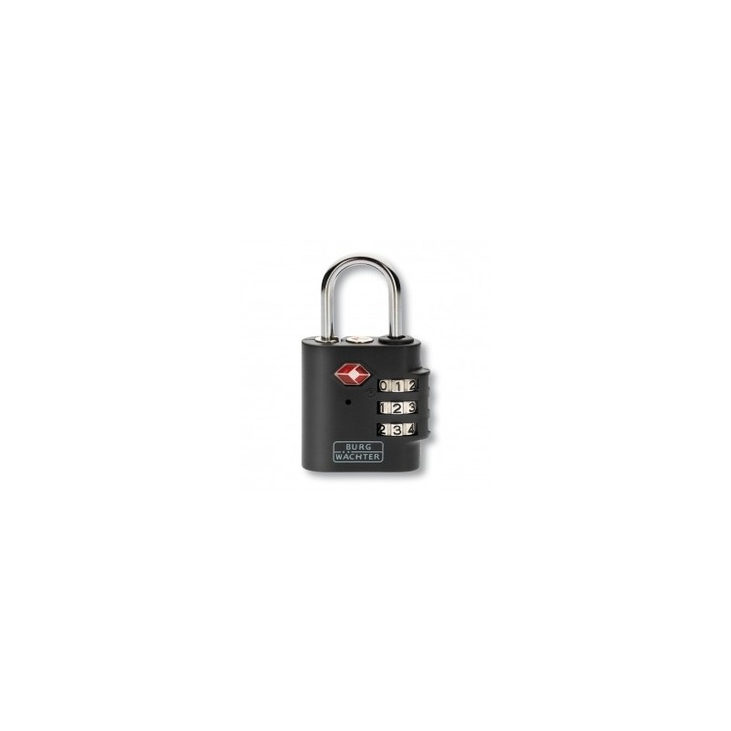 Cadenas à Combinaison TSA Travelite - Avec Câble En Acier, 3 Chiffres, Noir - Pour Valises Et Sacs De Voyage