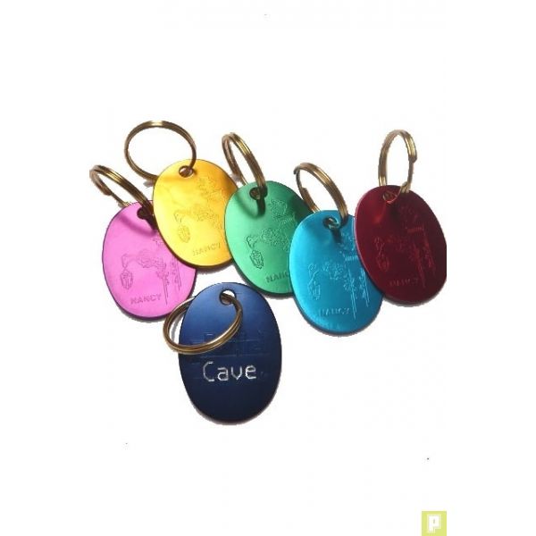 Porte clés titane Lot de 6 couleurs gravure 1 ligne Offerte - Pluriel