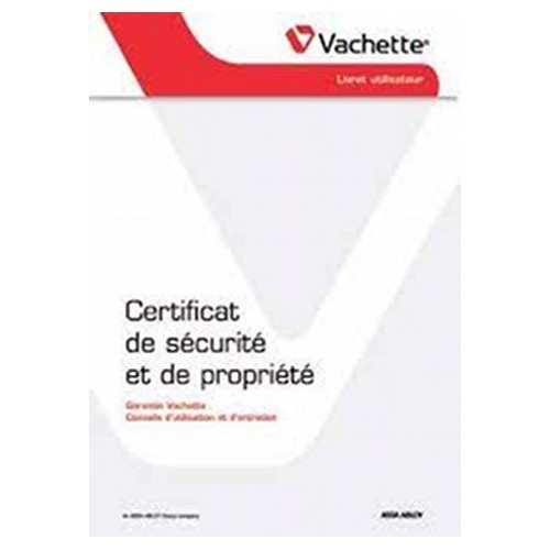 Certificat de sécurité VACHETTE Duplicata