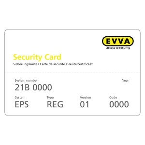 Duplicata carte de sécurité EVVA