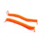 Lacets élastique à spirales torsadés orange fluo pour chaussures