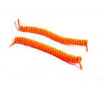 Lacets élastique à spirales torsadés orange fluo pour chaussures