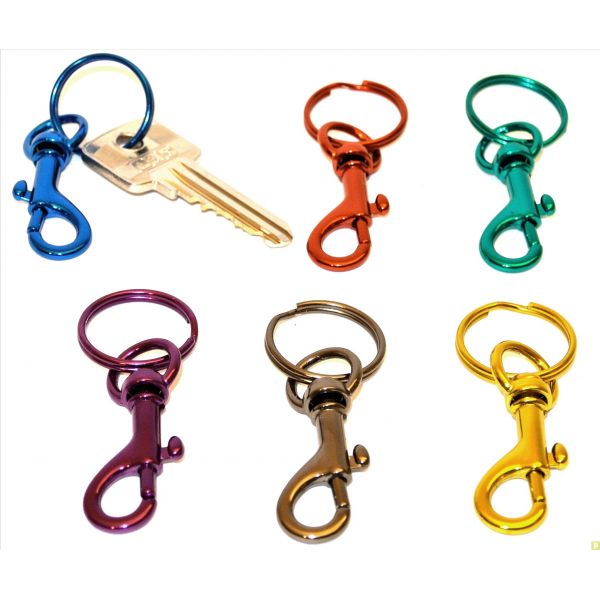 100PCS Attache Porte Clé 50 Mousqueton Porte Clé + 50 Anneaux