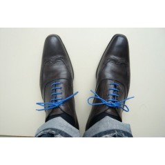 Lacets pour chaussures fins cirés 75cm - Bleu dur nuit