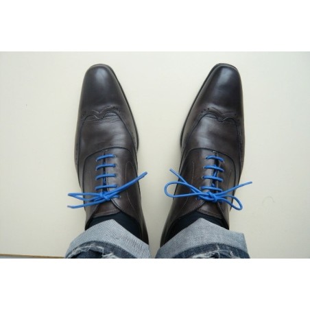 Lacets pour chaussures fins cirés 75cm - Bleu dur nuit