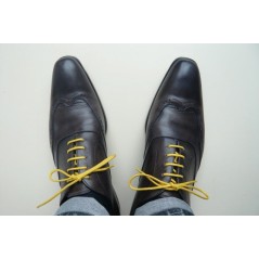Lacets pour chaussures fins cirés 75cm - Jaune