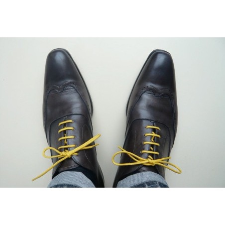 Lacets pour chaussures fins cirés 75cm - Jaune