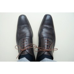 Lacets pour chaussures fins cirés 75cm - Marron clair