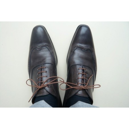 Lacets pour chaussures fins cirés 75cm - Marron clair